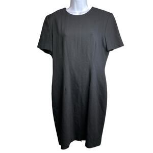 Vintage Oberon Women's Black Wool Shift Dress‎ Size 10 Old Money Classic Career